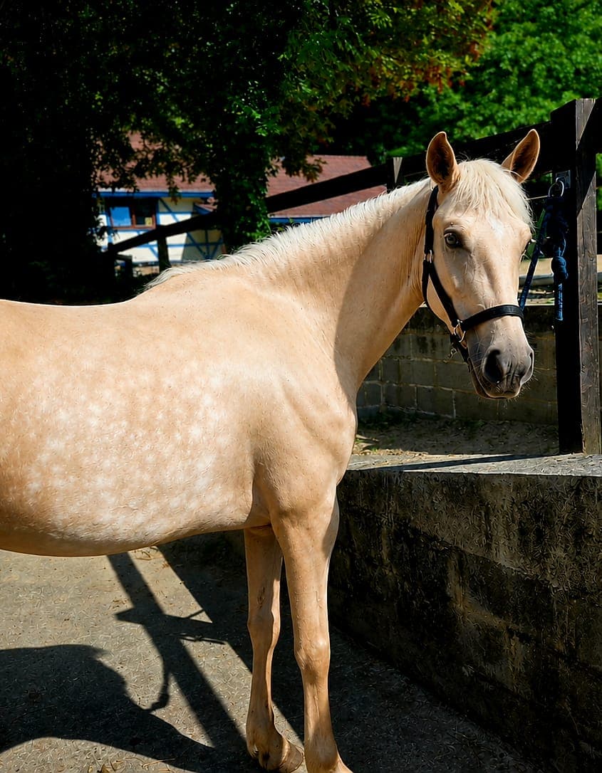 Cheval palomino au soleil